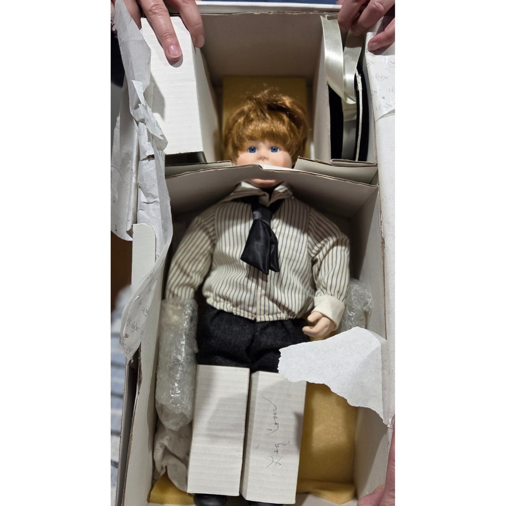 Lenox Colin "The Ellis Island Collection" Fine Porcelain Doll with Stand In Box